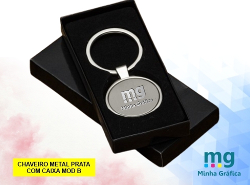 Chaveiro Metal Prata Mod B